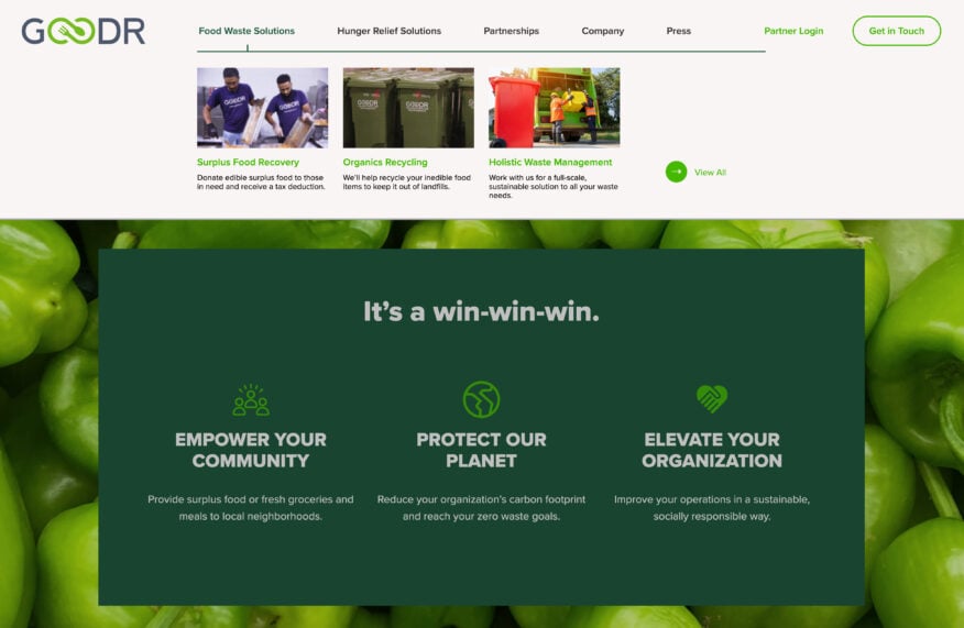 Goodr Website Navigation and Messaging