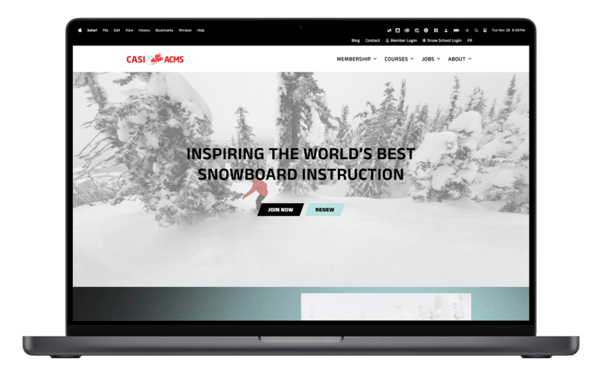 CASI ACMS Website Mockup on MacBook Pro
