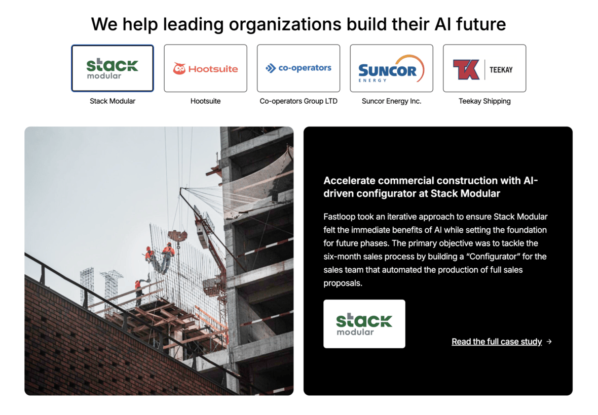 Screenshot from Fastloop's Stack Modular Case Study