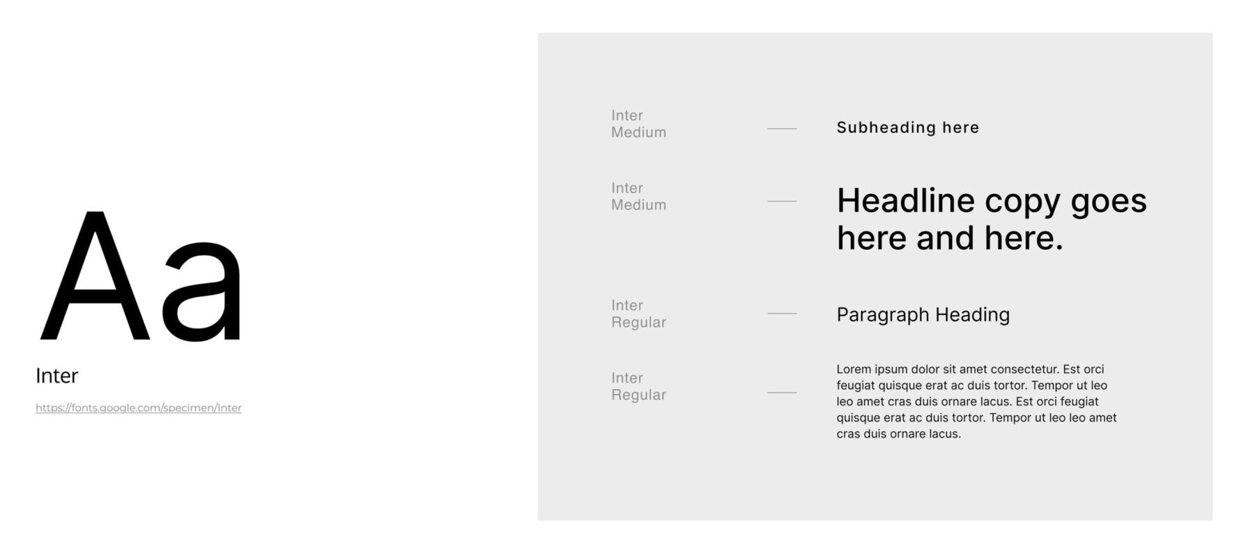 Typography system and text styles used throughout the Fastloop website