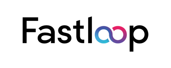 Fastloop logo with gradient infinity symbol in the wordmark