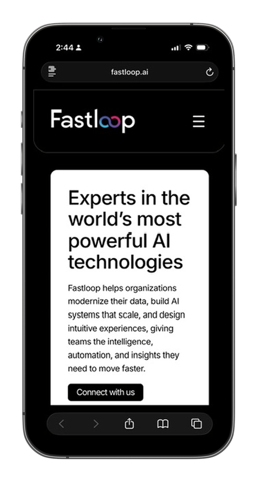 Fastloop website on a Smartphone