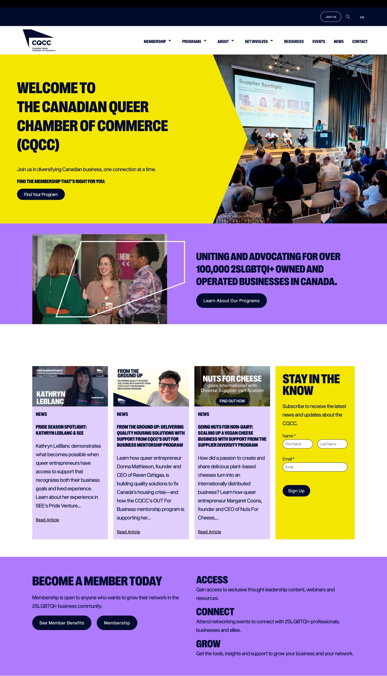Queer Chamber of Commerce Website Screenshot