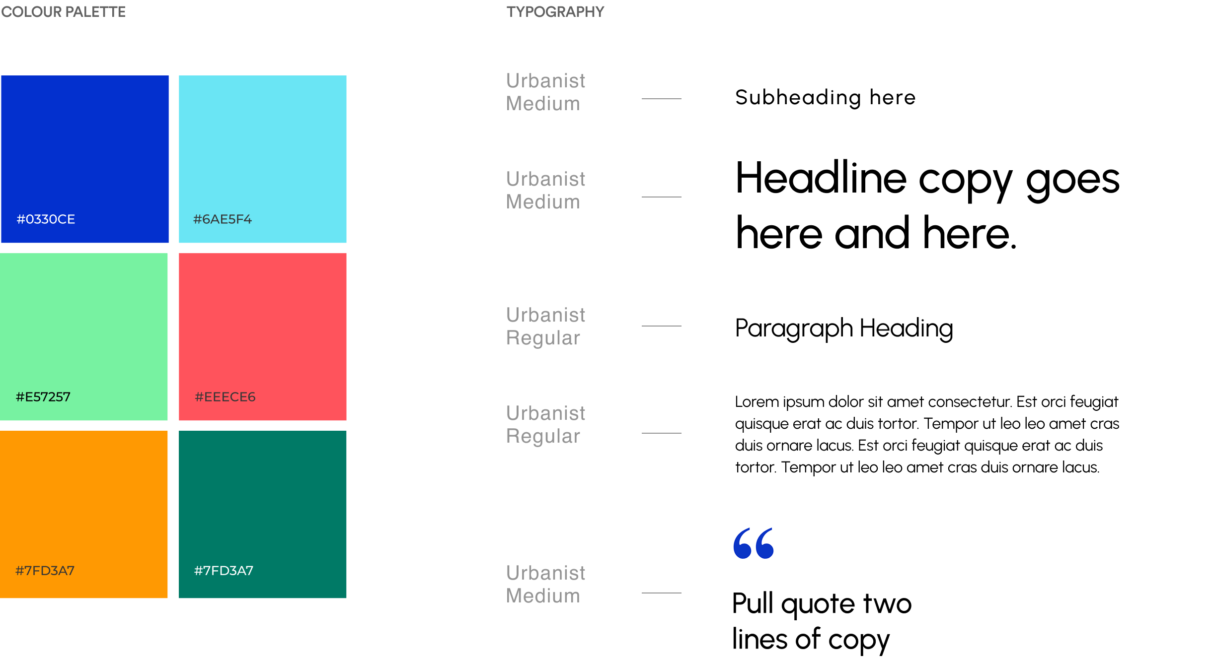 CSNM Colour Palette