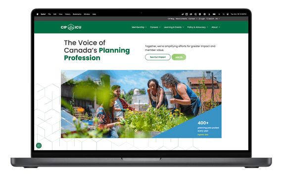 Mockup of the Canadian Institute of Planners website.