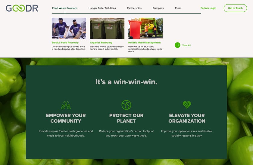 Goodr Website Navigation and Messaging