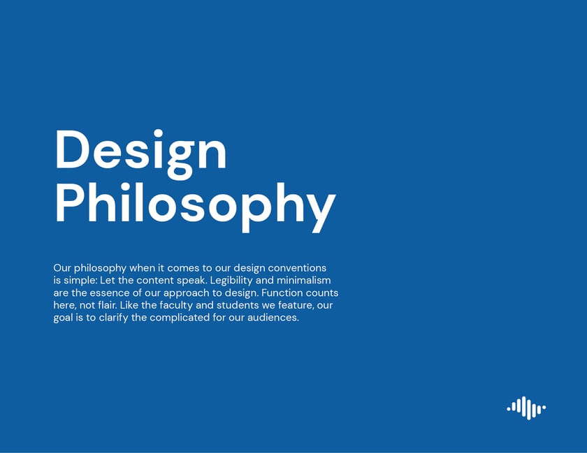 Northern Lights College brand guidelines, page 10: “Design Philosophy” section opener.