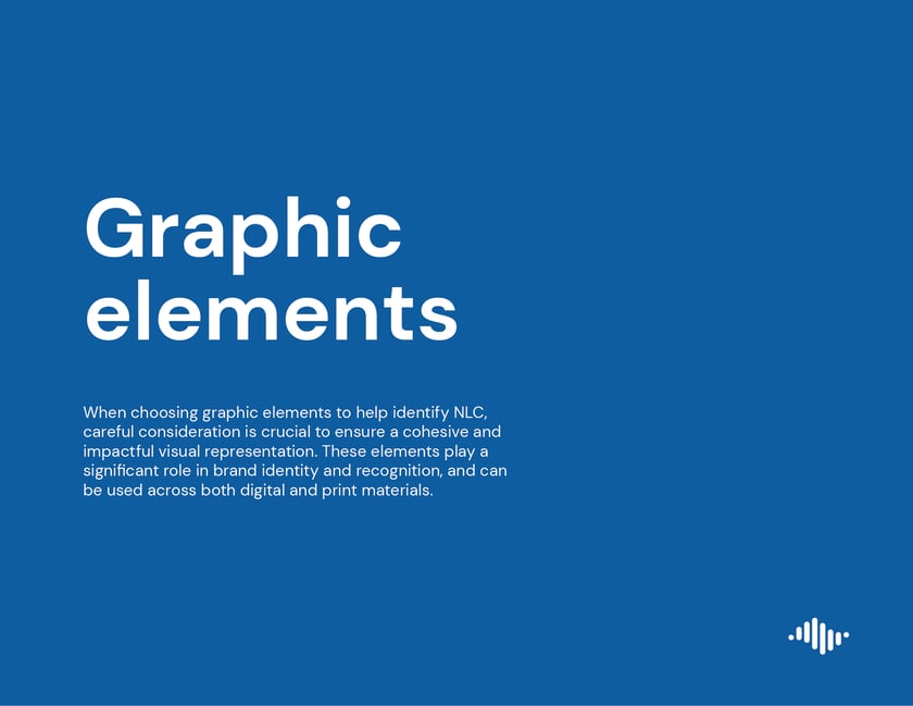 Northern Lights College brand guidelines, page 18: “Graphic Elements” section opener.