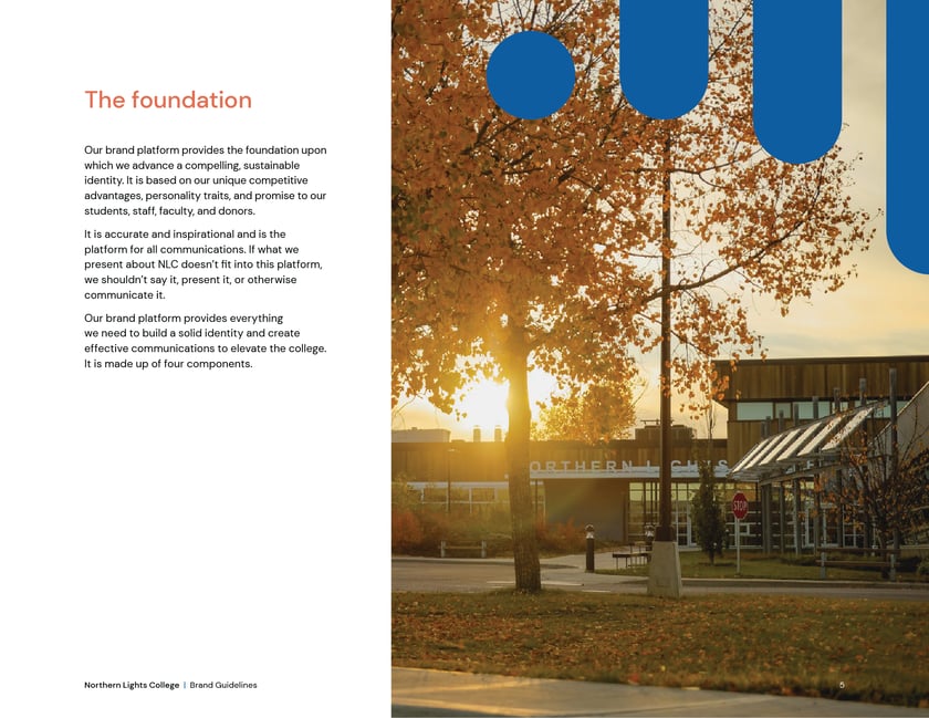 Northern Lights College brand guidelines, page 5: the brand foundation.