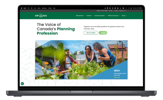 Mockup of the Canadian Institute of Planners website.