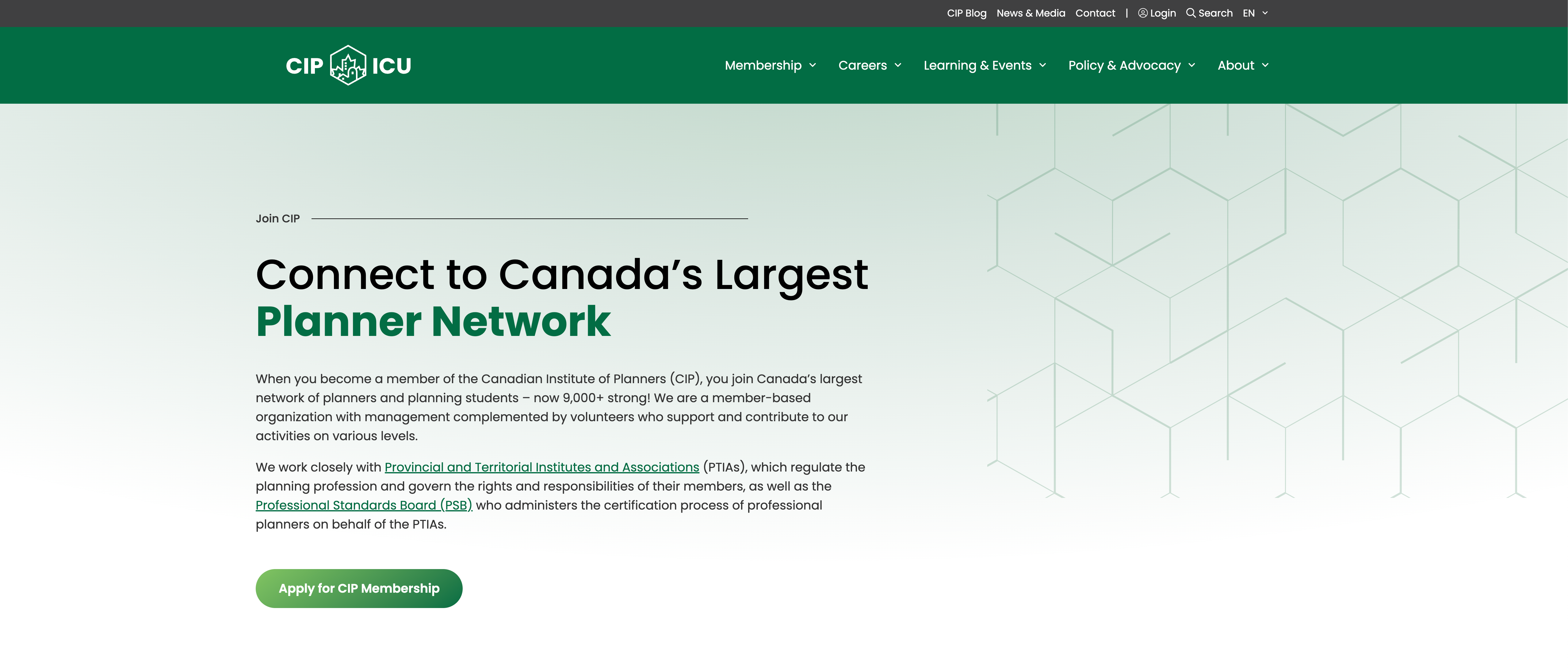 A large screenshot showing the clean presentation of content on CIP's website.