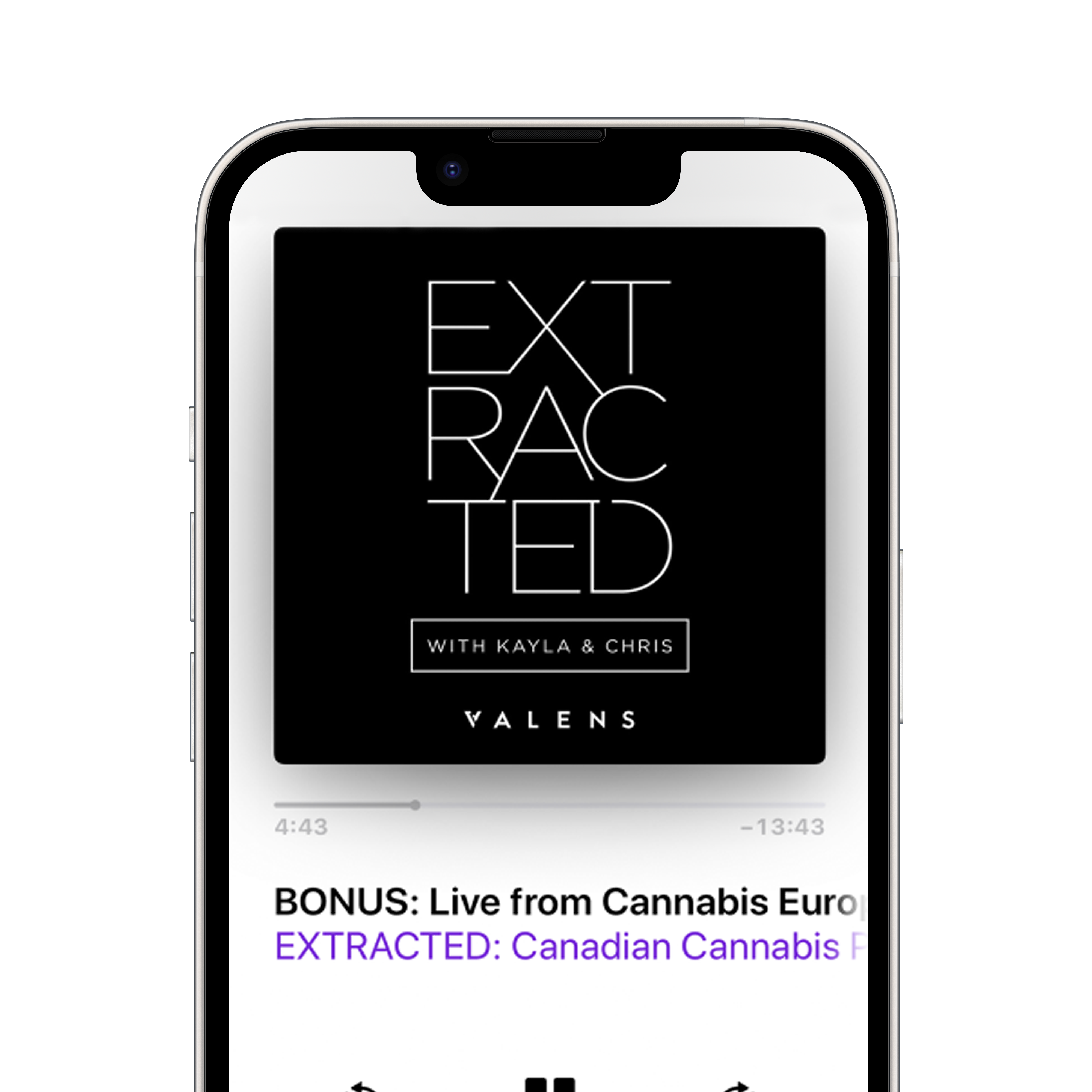 A mockup of the Extracted Podcast on an iPhone.