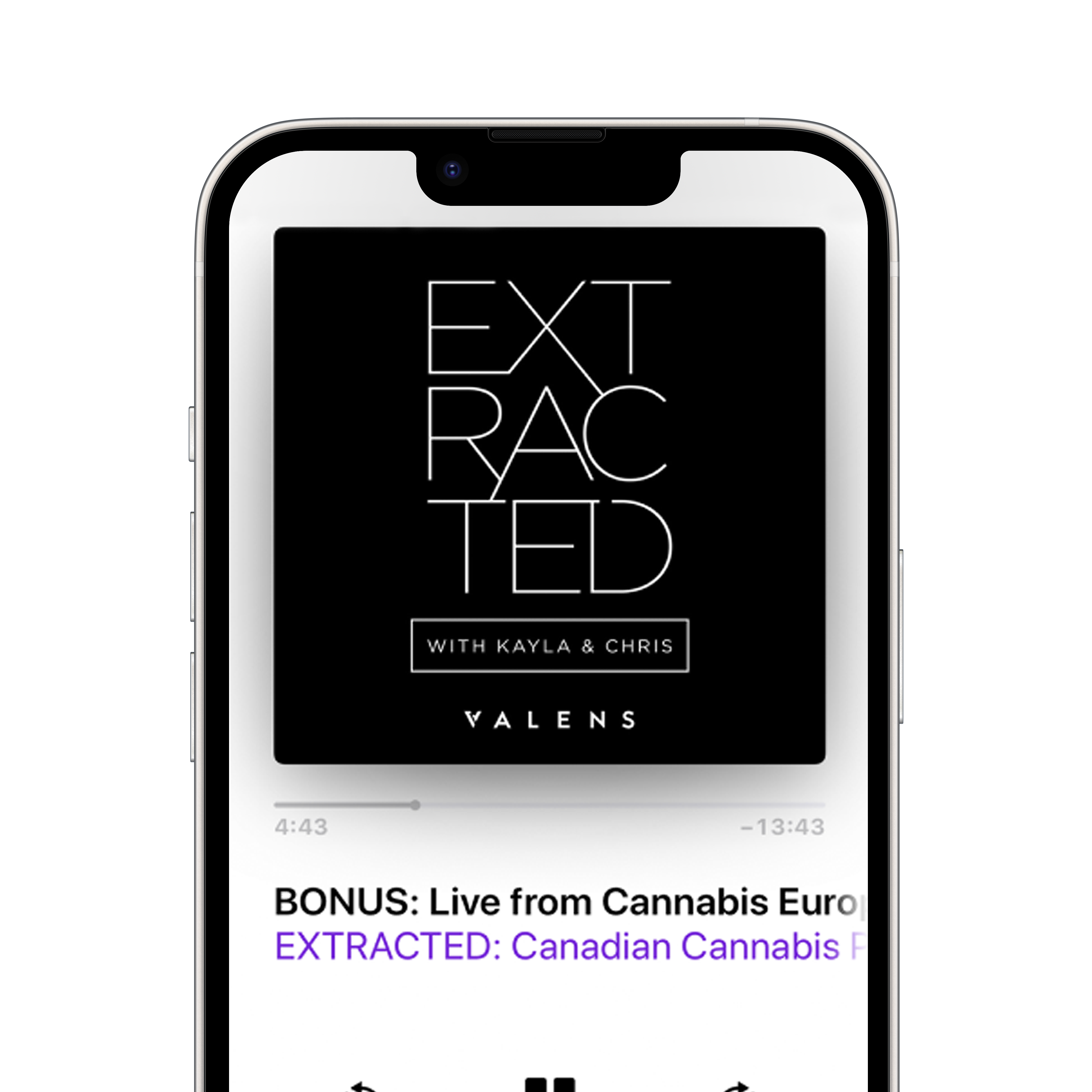 A mockup of the Extracted Podcast on an iPhone.