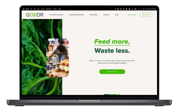 Mockup of the Goodr website.