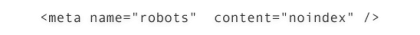 Image of code <meta name="robots" content="noindex" >