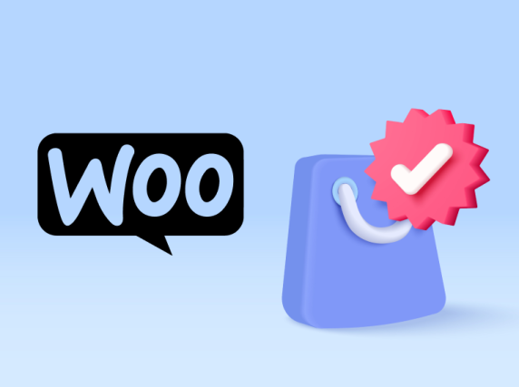 Woocommerce logo next to a shopping bag