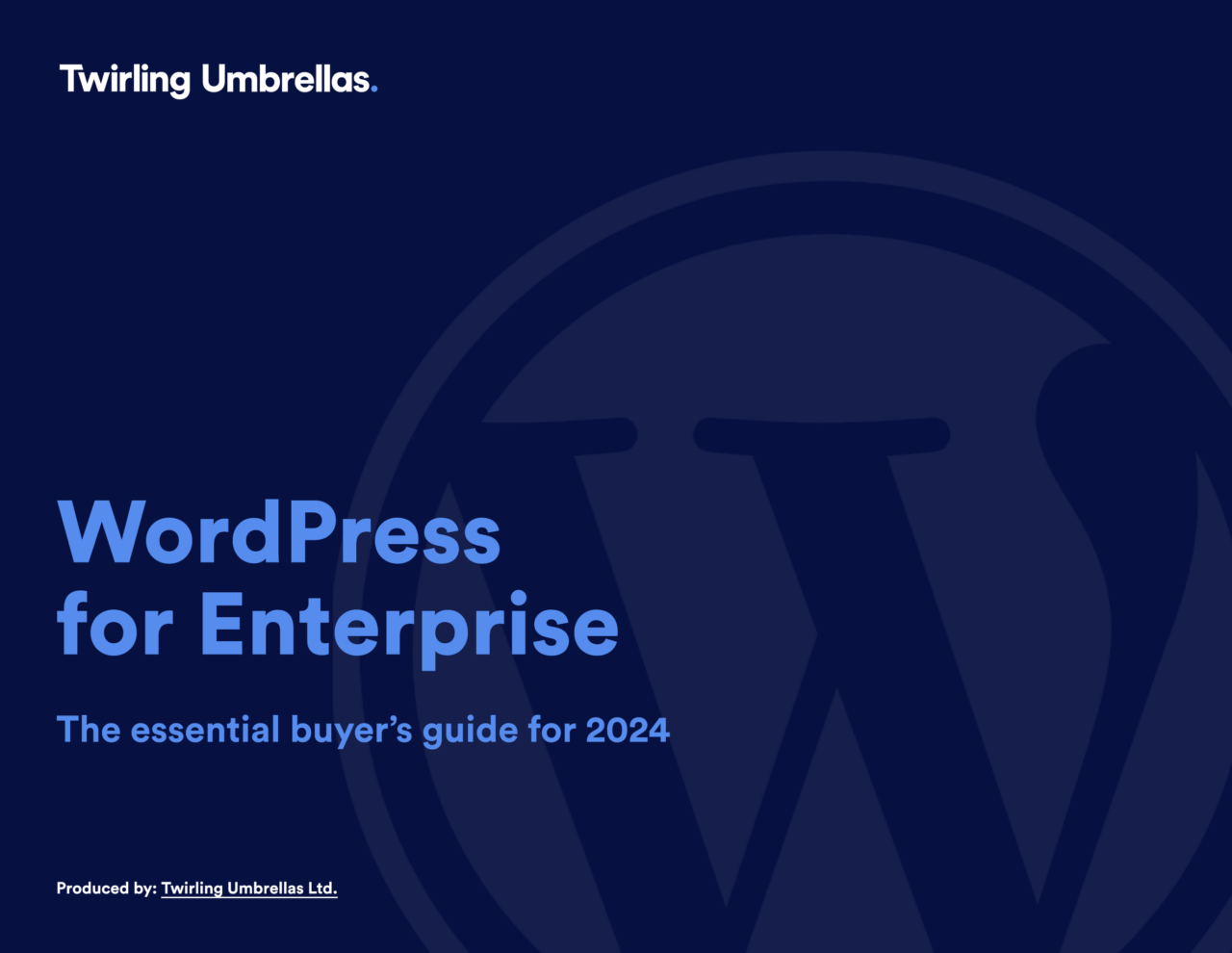 Cover of WordPress for Enterprise buyer's guide by Twirling Umbrellas