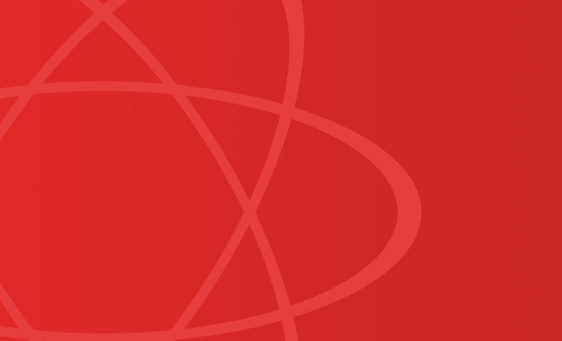 A red background with an outline of CASC's logo.