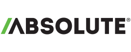 Absolute Software logo with green diagonal line and bold black text