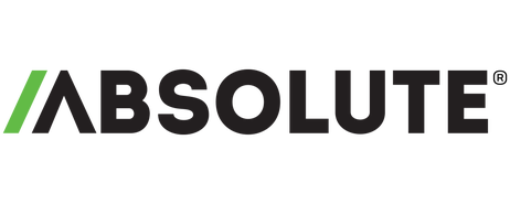 Absolute Software logo with green diagonal line and bold black text