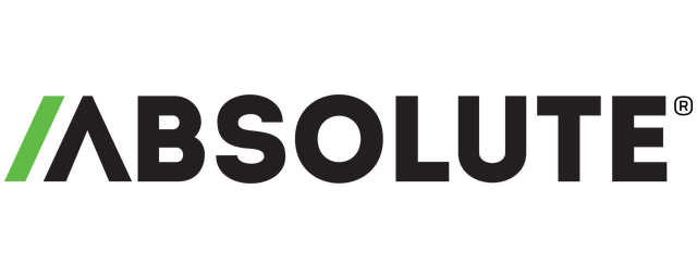 Absolute Software logo with green diagonal line and bold black text