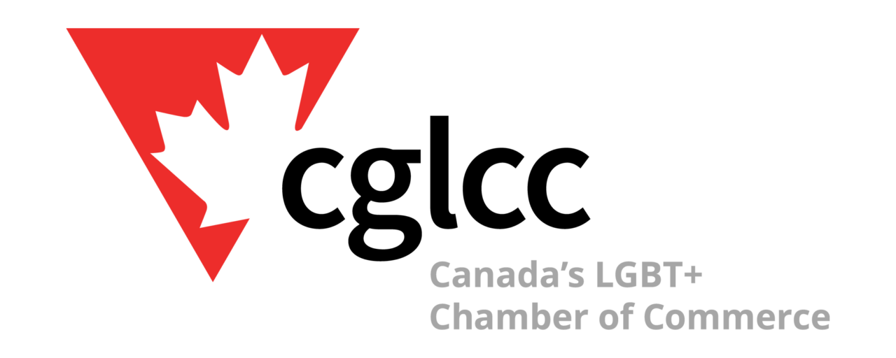 Canadian Gay and Lesbian Chamber of Commerce logo with red triangle and white maple leaf