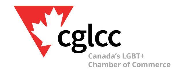 Canadian Gay and Lesbian Chamber of Commerce logo with red triangle and white maple leaf