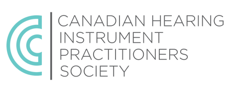 Canadian Hearing Instrument Practitioners Society logo with teal circular icon and grey text