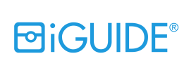iGUIDE logo with blue camera icon and bold blue text