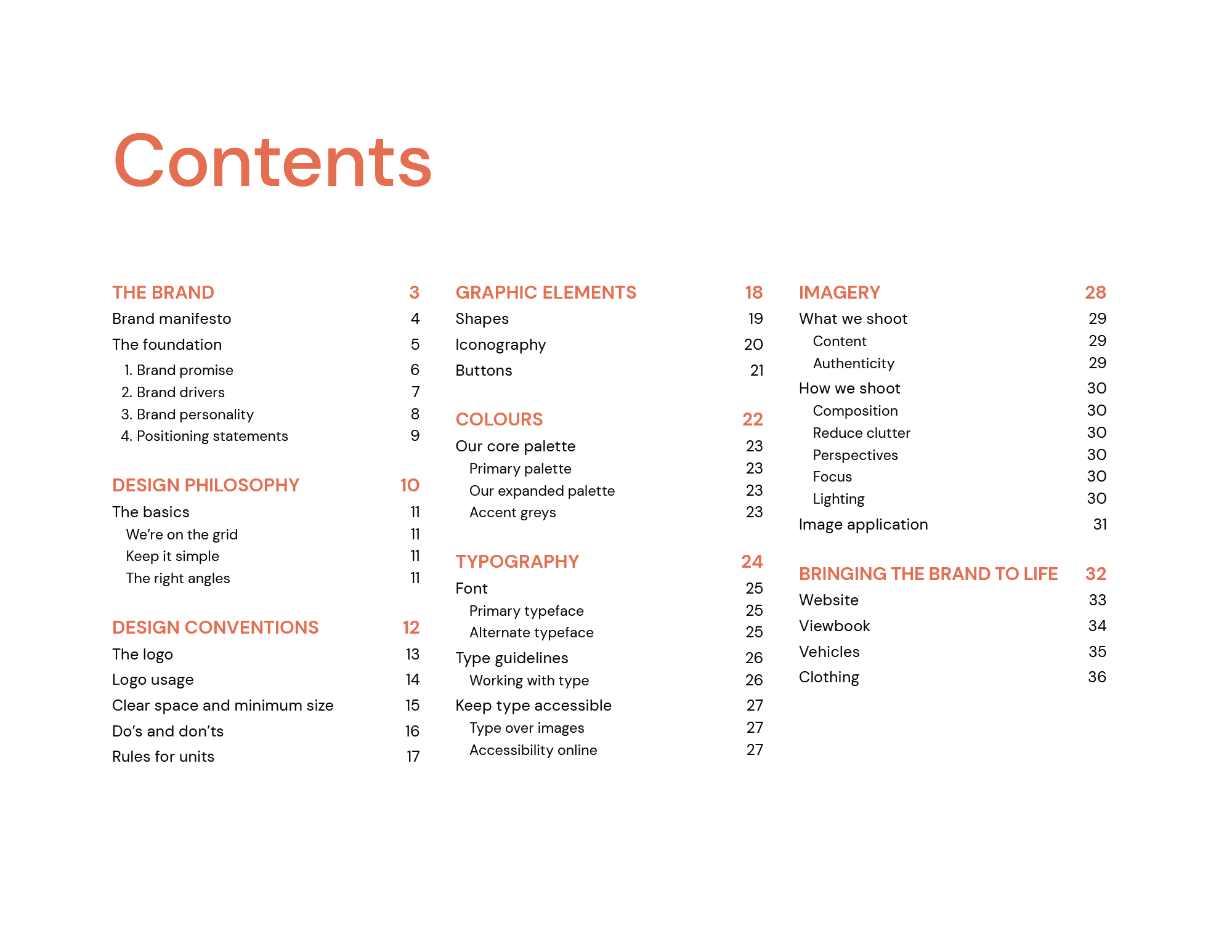 Contents page of Northern Lights College Brand Guidelines