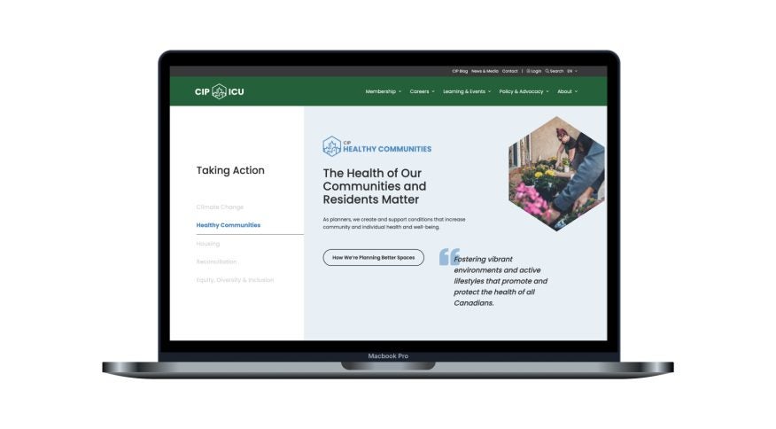 Screenshot of the CIP website showcasing their advocacy right on the homepage