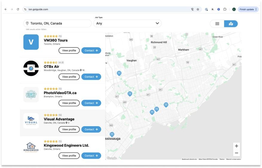 Screenshot of iGuide's new directory
