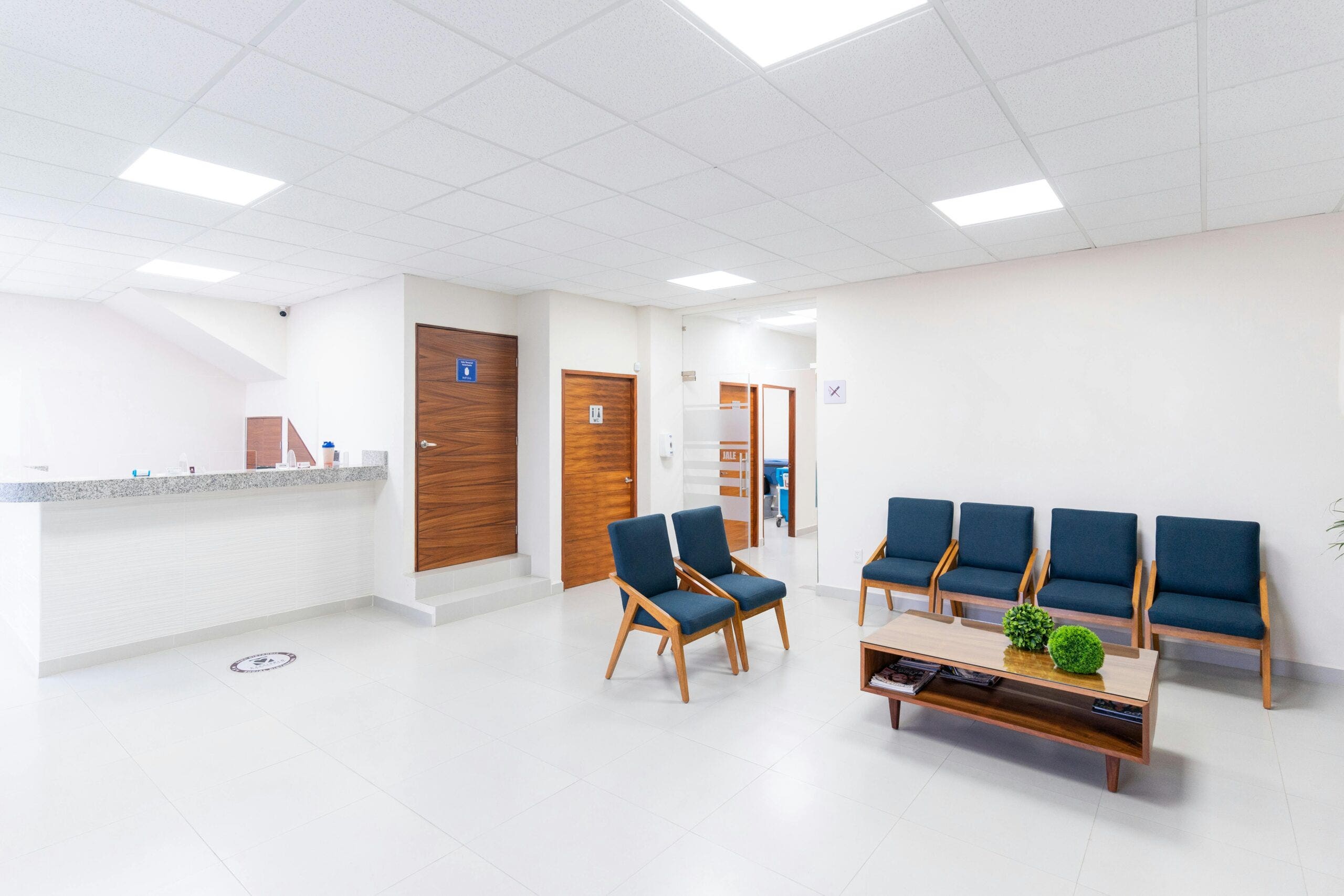 empty waiting room of a medical clinic