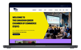 Mockup of the Canadian Queer Chamber of Commerce website.