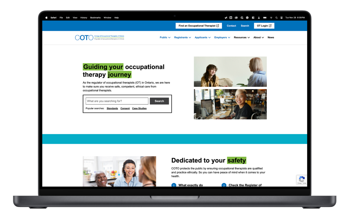 COTO Website MacBook Pro Mockup