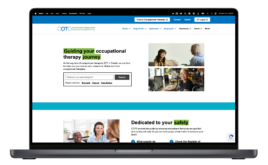 Mockup of the College of Occupational Therapists of Ontario website.