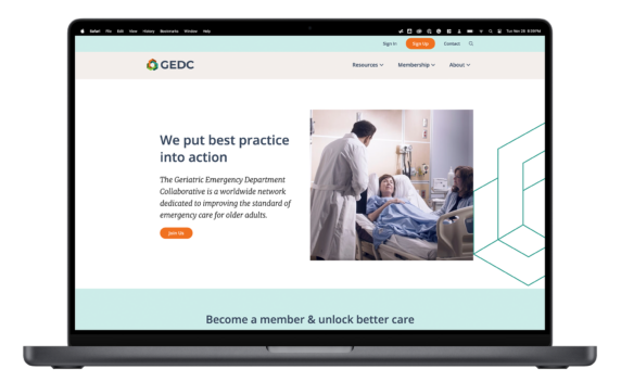 Mockup of the Geriatric Emergency Department Collaborative website.