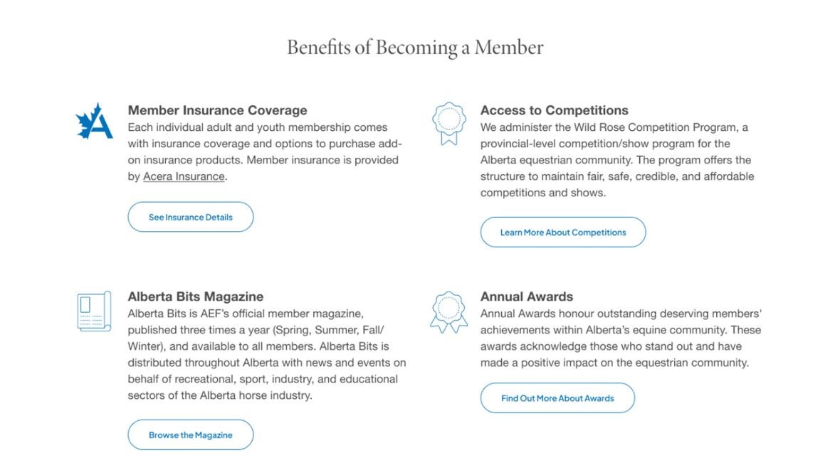 AEF Member Benefits Screenshot