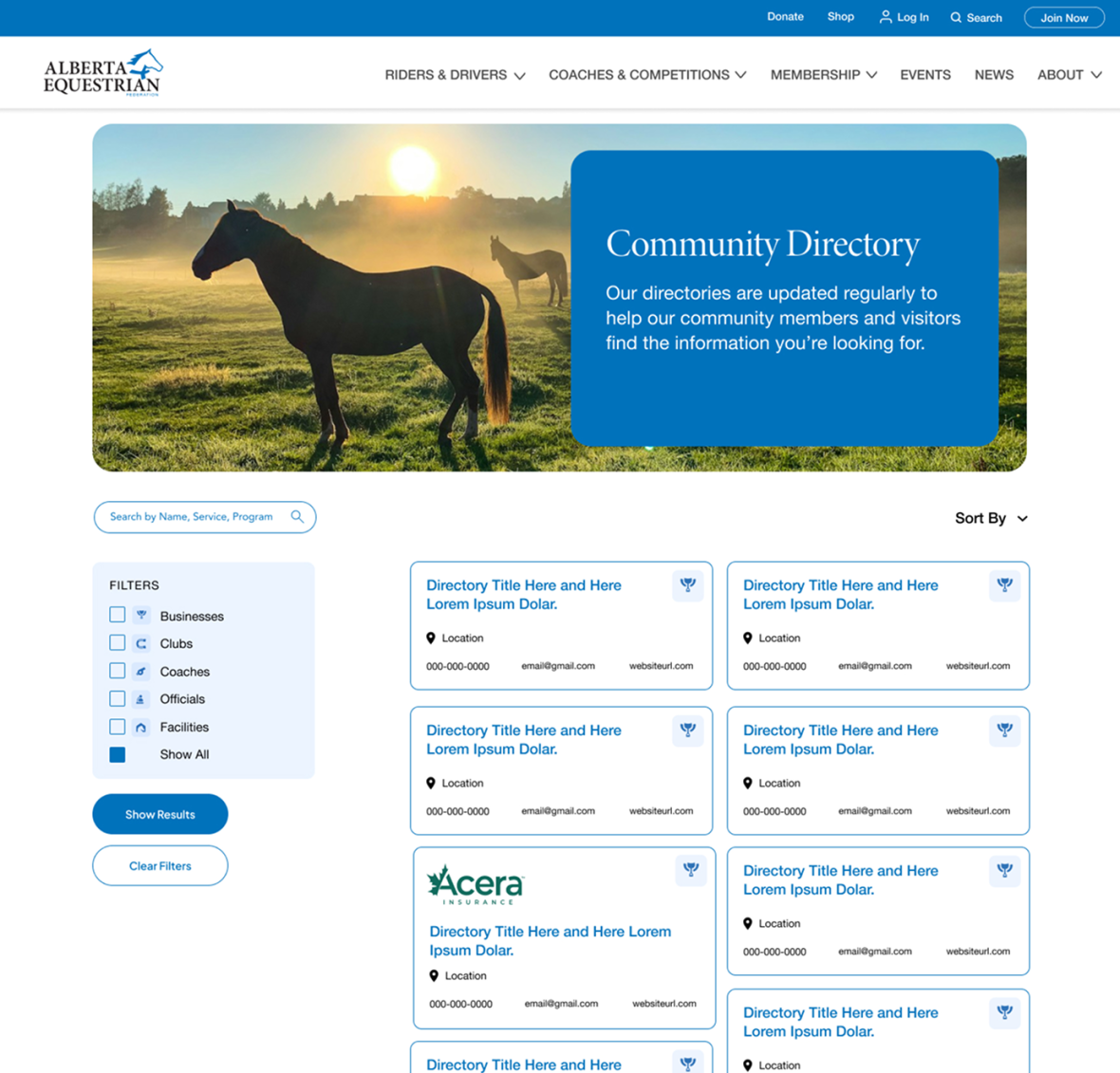 AEF Community Directory Screenshot