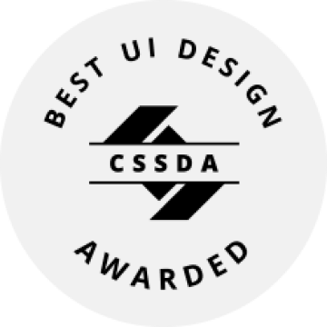 Award badge featuring 'Best UI Design' and 'CSSDA' within a circular design.
