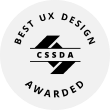 Badge for Best UX Design awarded by CSSDA.