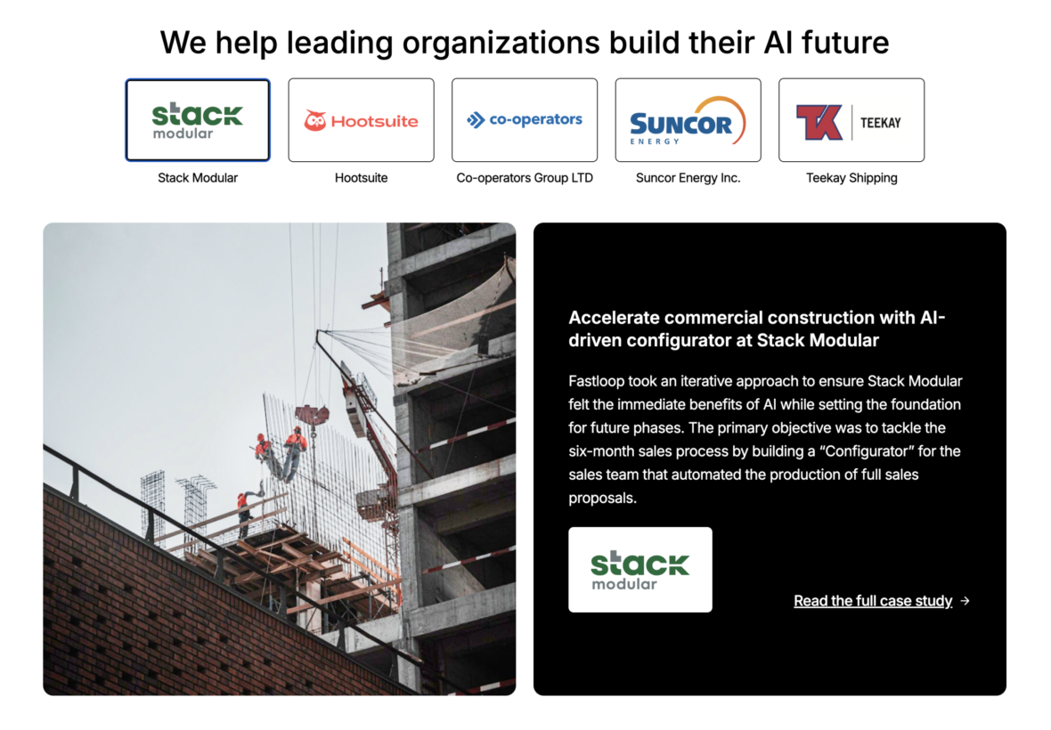 Screenshot from Fastloop's Stack Modular Case Study