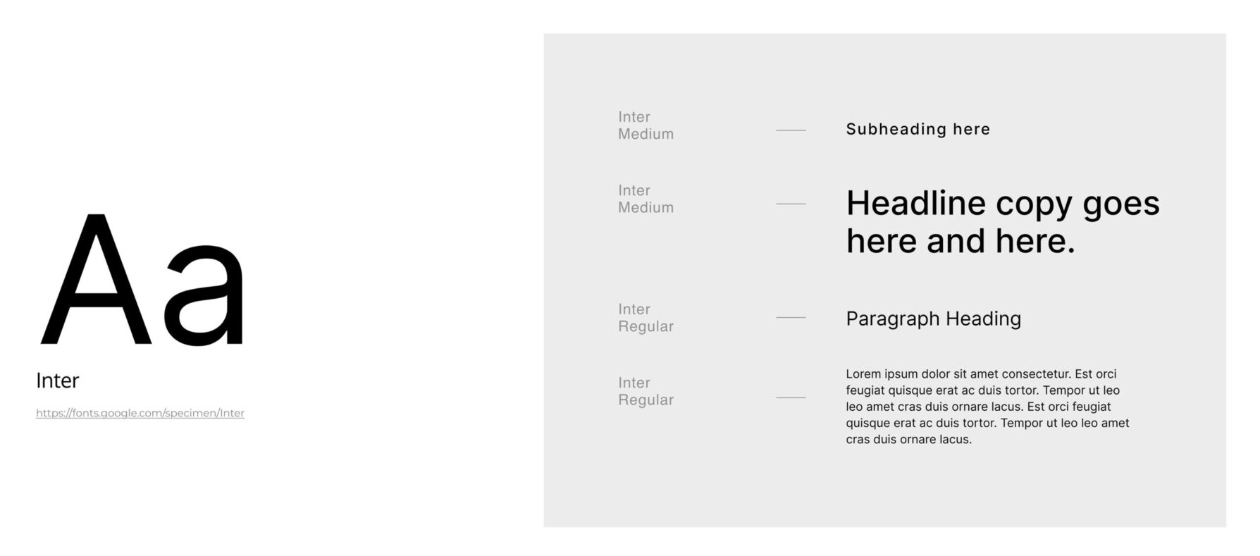 Typography system and text styles used throughout the Fastloop website