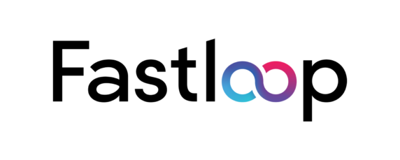 Fastloop logo with gradient infinity symbol in the wordmark