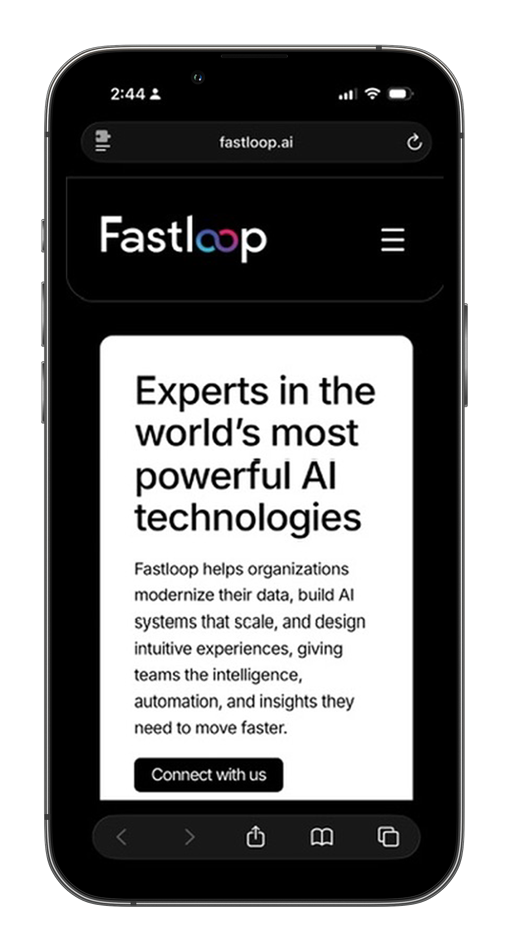 Fastloop website on a Smartphone
