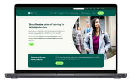 Mockup of the Nurses and Nurse Practitioners of BC website.